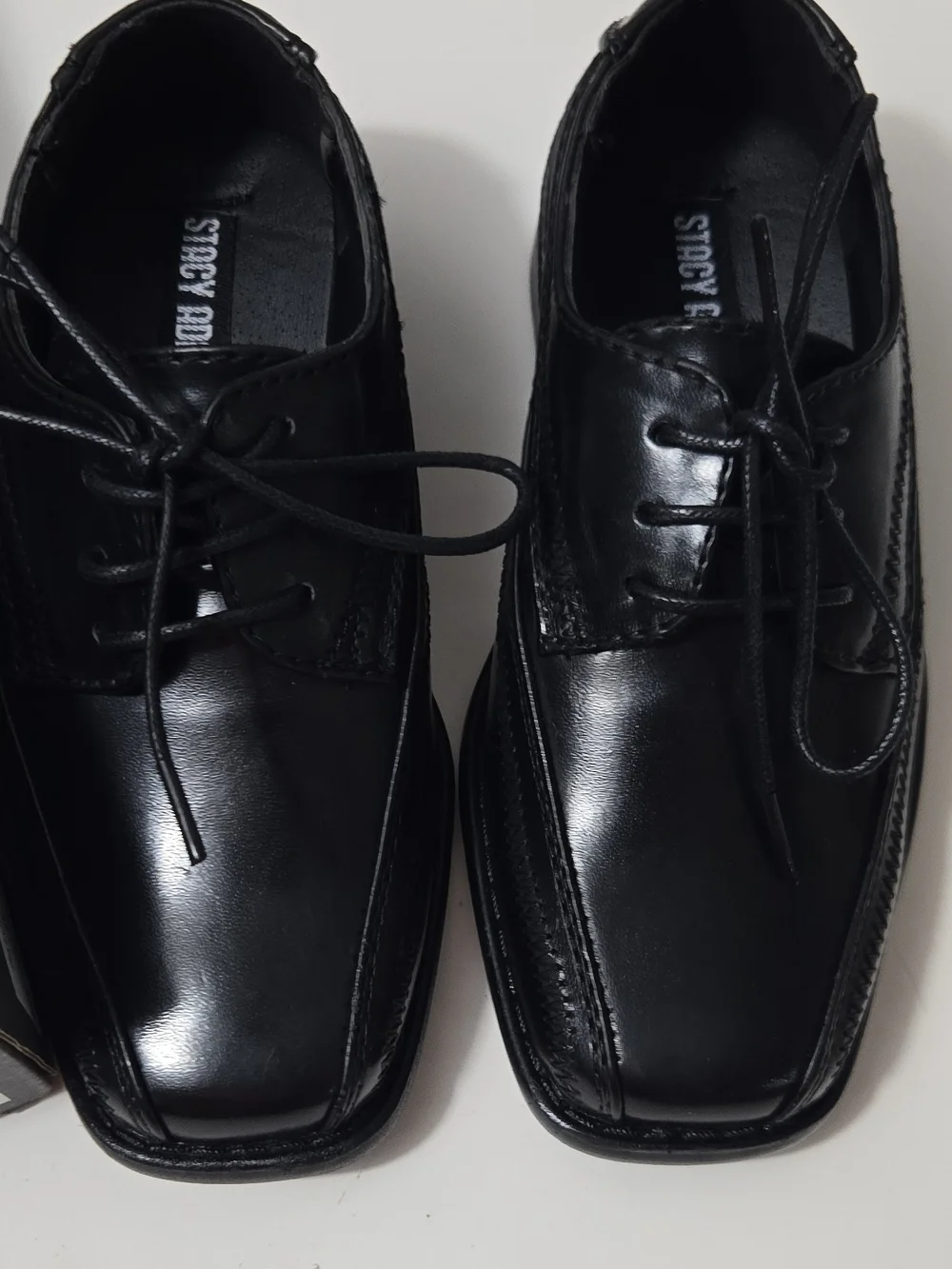 Stacy Adams Black Gloss Leather Lace-Up Oxfords